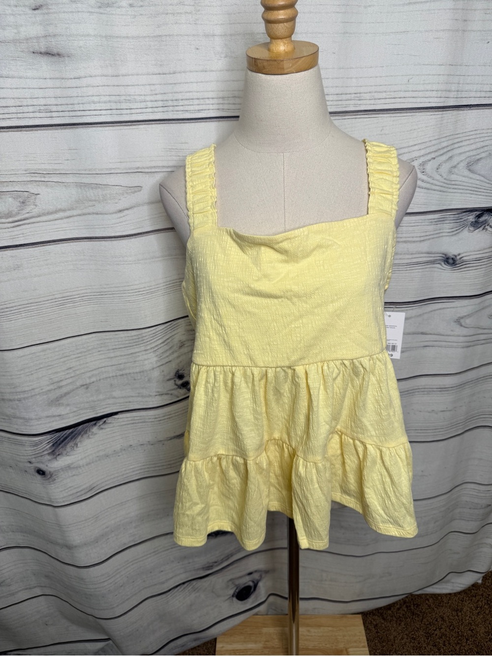 Light Yellow Tiered Ruffle Camisole